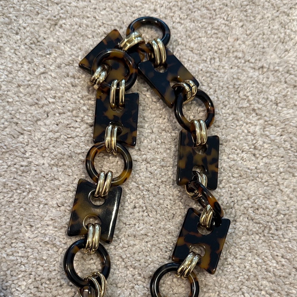 Tory Burch Tortoiseshell and Gold Chain Belt - Picture 3 of 4